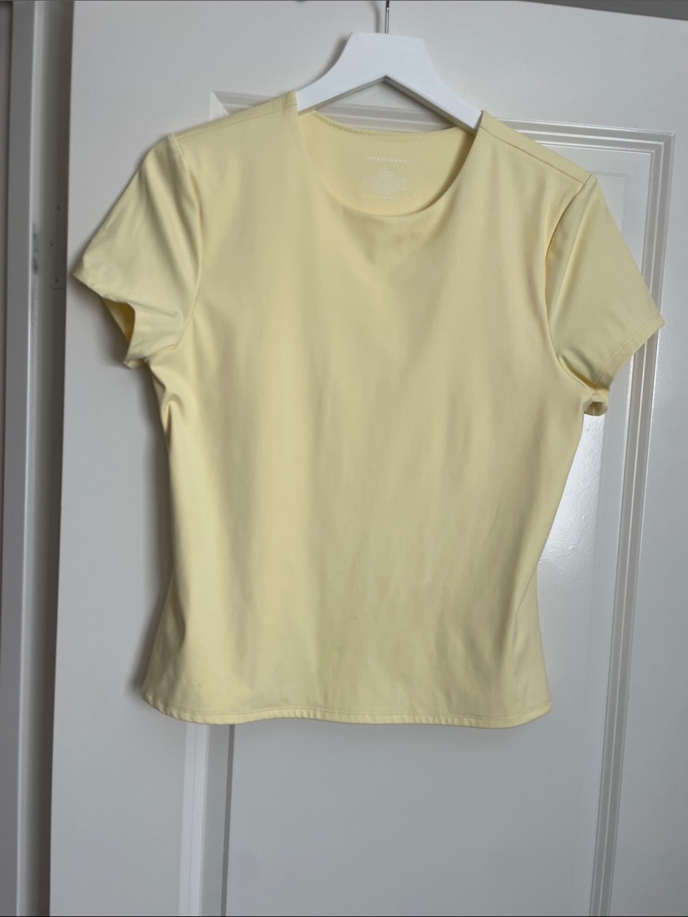 White House Black Market Short Sleeve Crewneck Top - Light Yellow